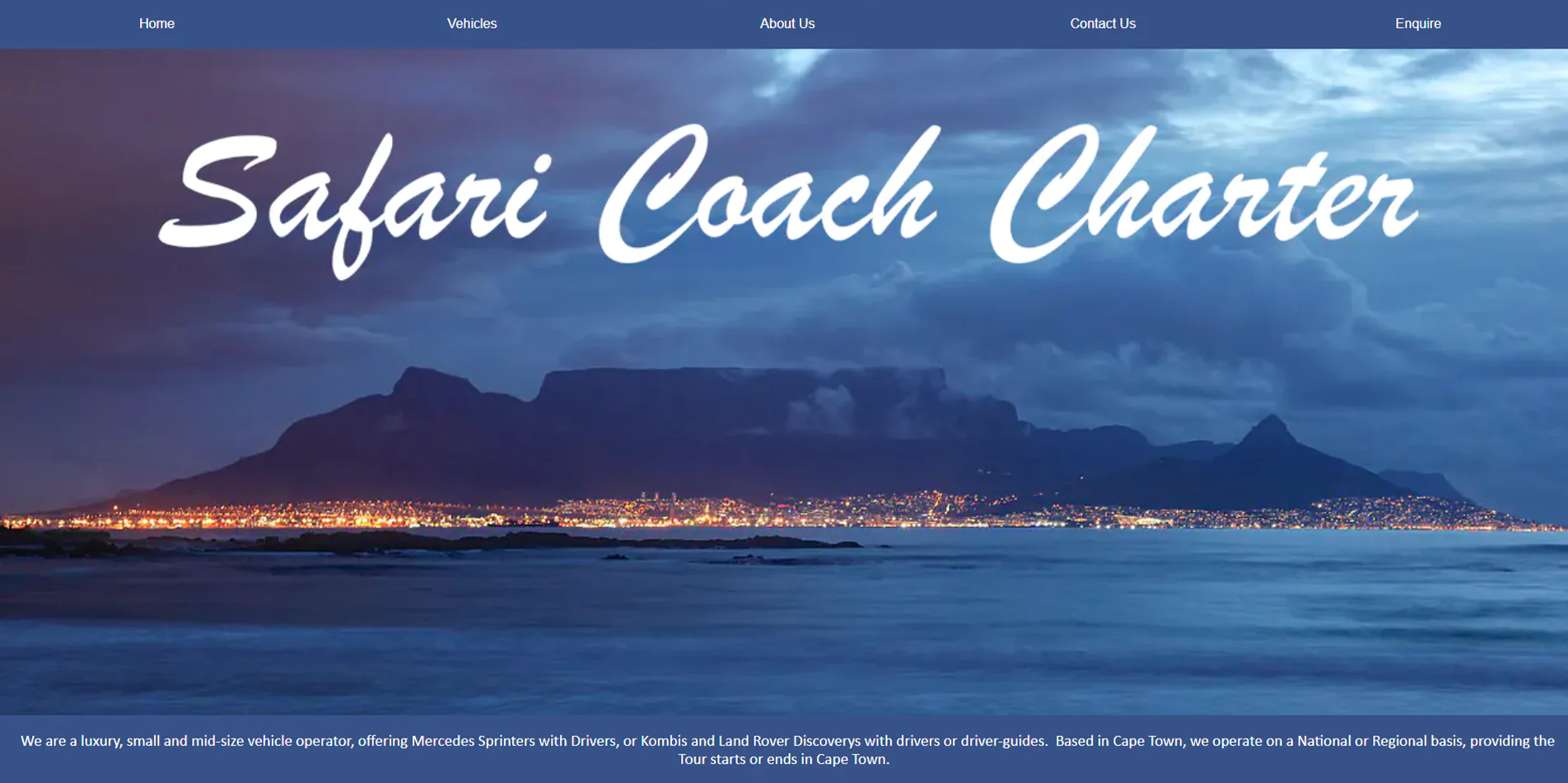 safari coach charter website